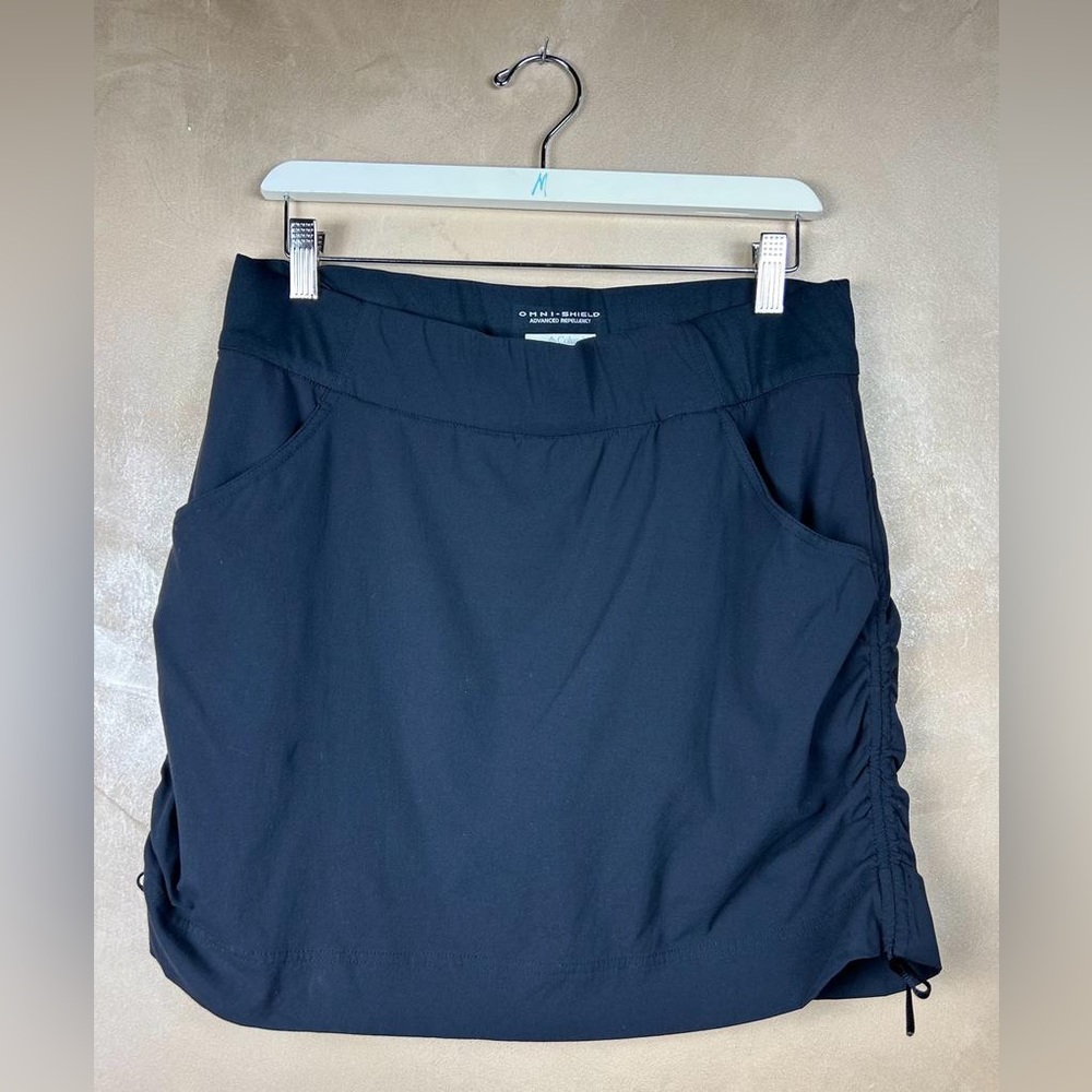 Columbia Skirt Womens Large Black Omni-Shield Anytime Ruched Side Tie Active